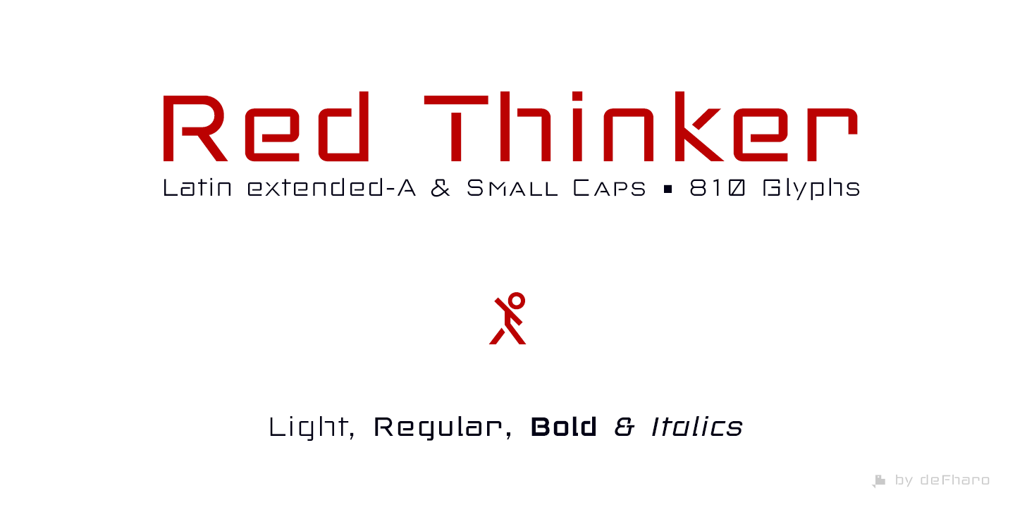 Beispiel einer Red Thinker Light-Schriftart